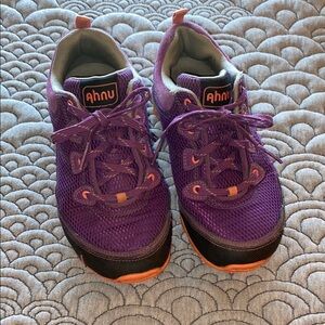 Ahnu Vibrant Purple and Orange athletic trail runners